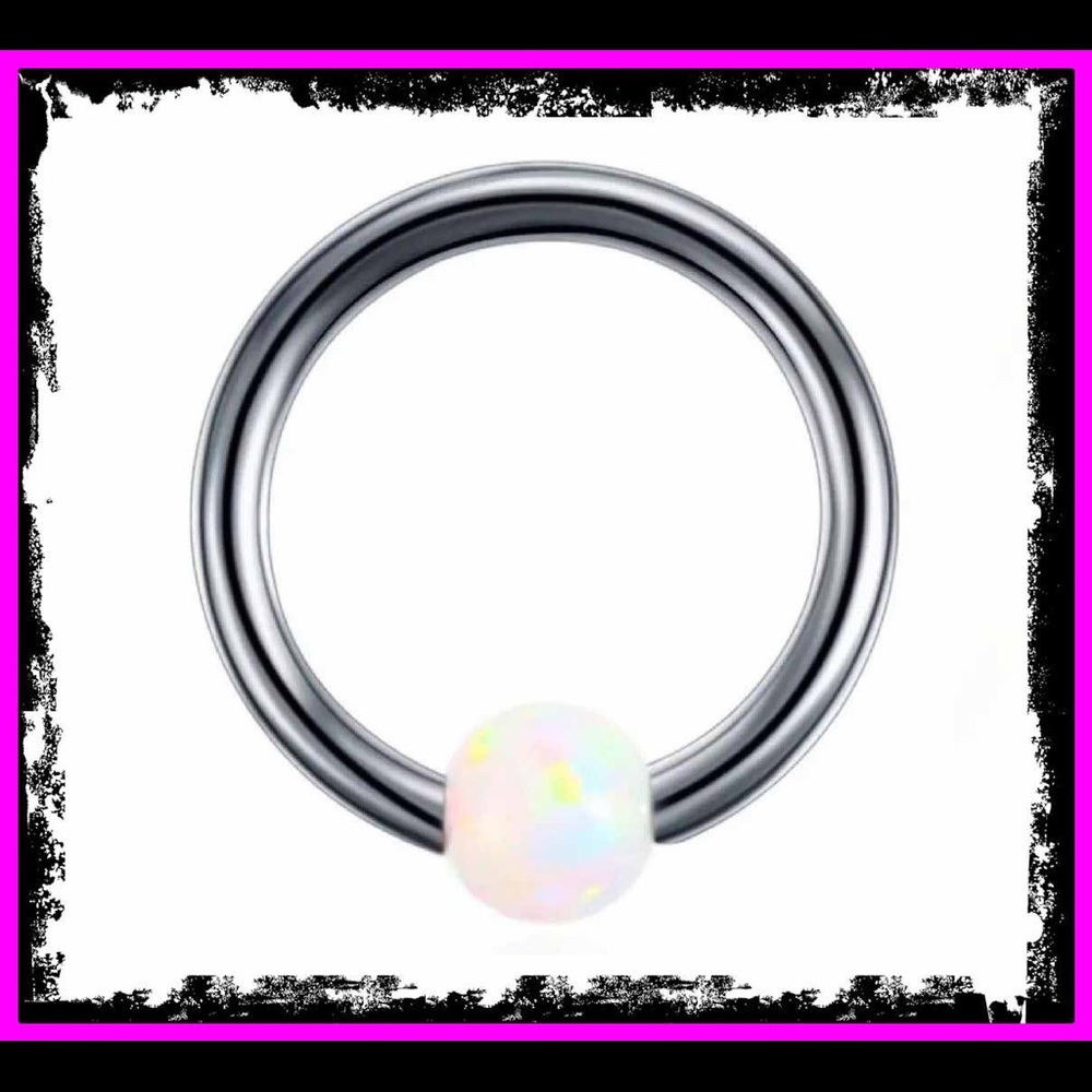 ‼️RELISTED‼️ Retro Titanium Opal Nose Ring Nostril Hoop - Picture 1 of 10